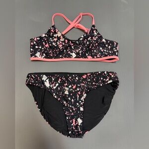 Zella: Girls - Tween - Teen Bikini Set, Black / Pink / Silver, Size 16